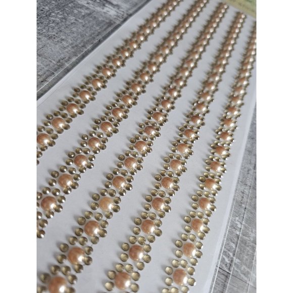 Sticker Lot Scrapbooking 3D Stickers 12" Borders Jewel Pearl Flowers Spring #112 - Picture 6 of 7